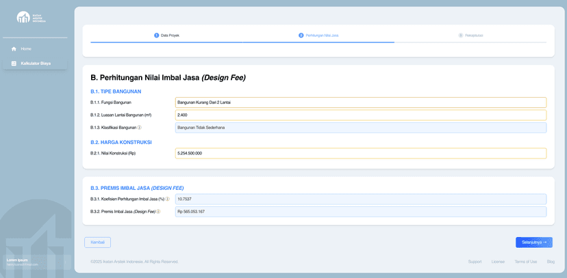 Project Parameters Input